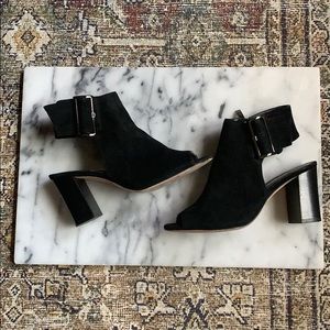 VANELi Bisa Black Suede Slingback Buckle Bootie